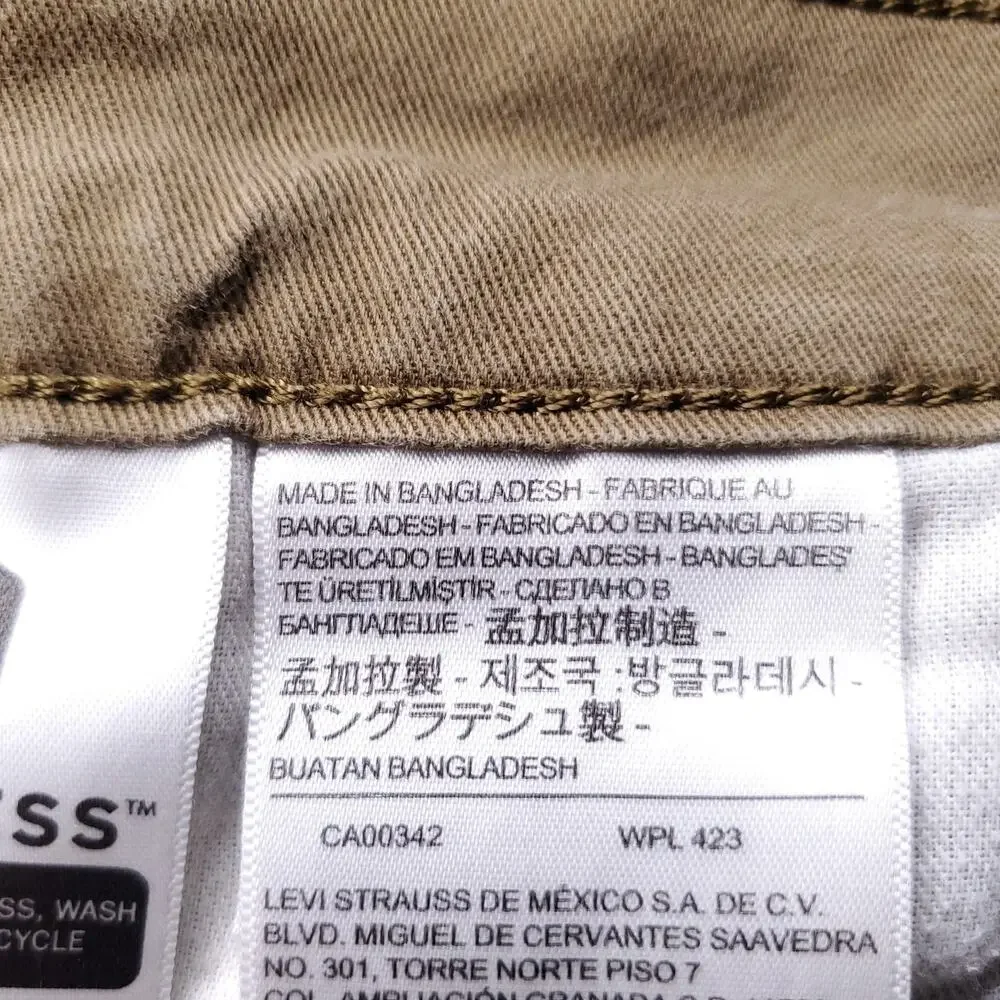 Levis 511 Slim Fit Straight Leg Chino Pants Men 31x30 Brown Stretch Preppy